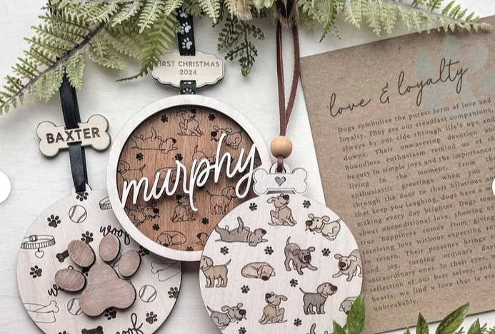 Personalized Ornament - Dog with Bone