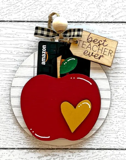 Apple Best Teacher Gift Card Holder