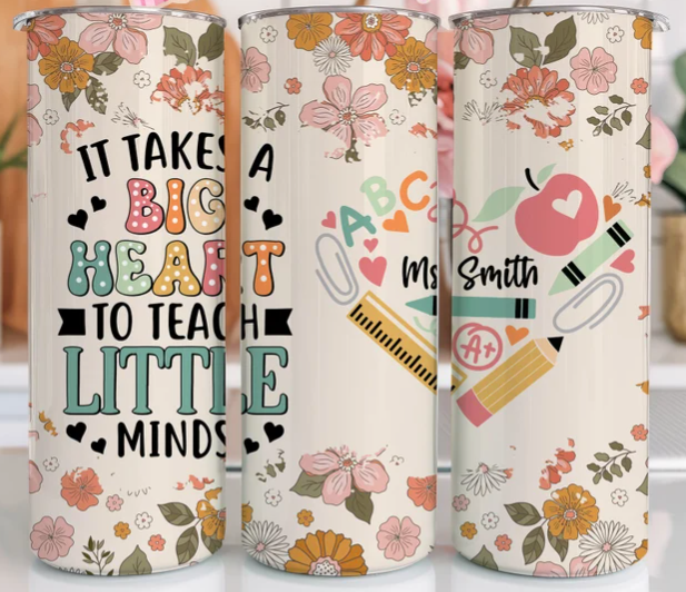20oz Teacher Floral Tumbler