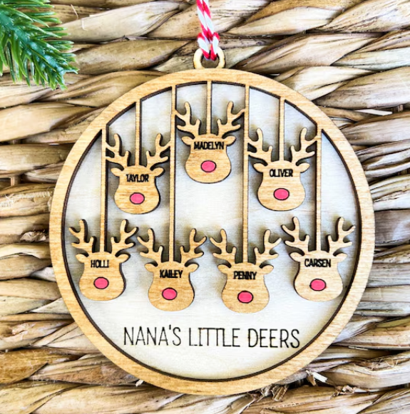 Personalized Ornament - Reindeers