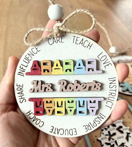 Teacher Christmas Tree Ornament - Crayons