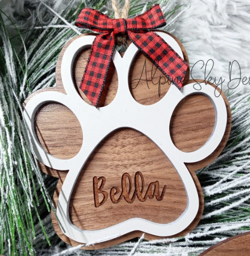 Personalized Ornament - Dog or Cat Paw